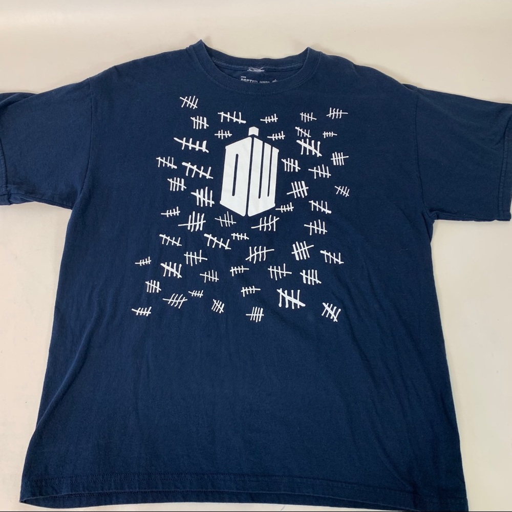 Dr. Who Tardis Score T-Shirt Tee M/L Navy 2012